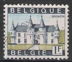 Belgica 1966 Scott 644 Sello º Castillo de Spontin 1fr Belgique Belgium 